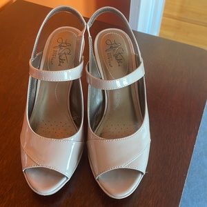 Beige sling backs